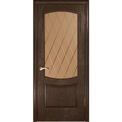 Купить Межкомнатная дверь шпон Luxor Лаура 2 дуб морёный остеклённая