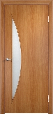 Дверь Сибирь Профиль Луна (С-6), цвет миланский орех, остекленная