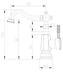 Смеситель для кухни/умывальника с поворотным изливом LEMARK JASMINE – LM6604ORB