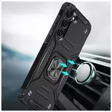 Противоударный чехол Strong Armour Case с кольцом для Samsung Galaxy S23 (Черный)