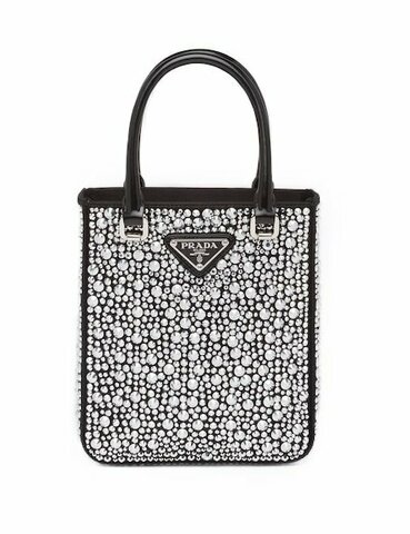 Мини-сумка Prada Duchess с кристаллами серебряный
