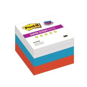 Стикеры Post-it Super Sticky Триколор 76x76 мм неоновые 3 цвета (6 блоков по 90 листов)