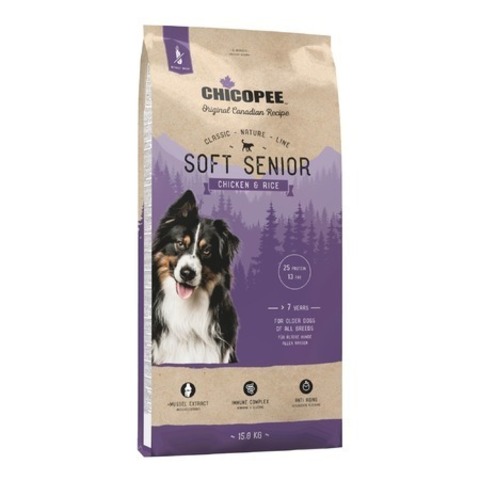 Chicopee CNL Soft Senior Chicken & Rice полувлажный корм для пожилых собак всех пород старше 7 лет с курицей и рисом, 15 кг.