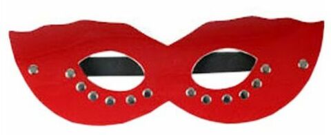 Красная маска CLASSIC с заклёпками - Eroticon P3021R