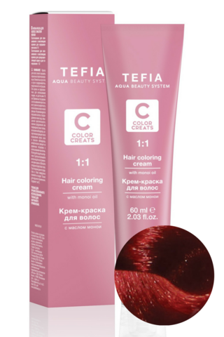Крем-краска для волос 0,5 красный корректор Color Creats Tefia, 60 мл