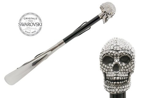 Ложка для обуви Pasotti - Swarovski® Skull Shoehorn, Италия.