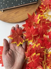Кленовые листья, осенние искусственные, лиана 2,35 метра, листья около 6,5*7 см, набор 6 шт.