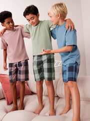 Пижама для мальчика Next 569-195, 3 шт., Голубой, Хаки, Розовый