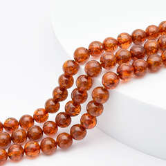 Янтарь бусины, гладкий шар, размер 8 мм, цена за 11 шт (1/4 нити)