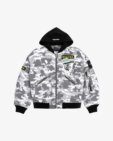 Бомбер Heartz Frostline серый камуфляж