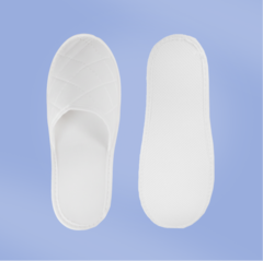 Тапки стеганный спанбонд, закрытый мыс (100 пар), с картоном и подошвой эвапора 3 мм, белые