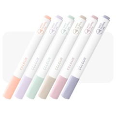 
          Текстовыделители Zuixua пастельные, 6 цветов, белый треугольный корпус, длина 142 мм, наконечник (толщина линии) 4 мм