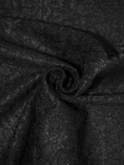 Ткань кружево на трикотажной основе люрекс, 230 гр/м2, 150 см, чёрный, под заказ