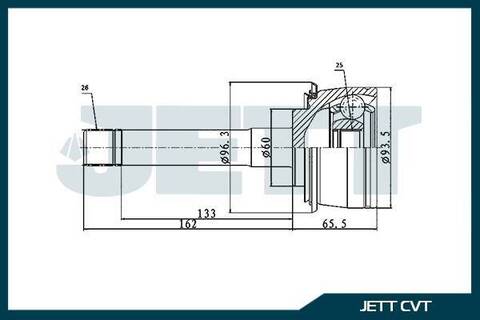 ШРУС внешний JETT V42-1966