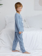 пижама  для мальчика  К 1541/голубой туман,снежный человек
