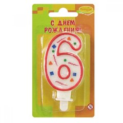 
          Свеча Цифра 6 "Красное конфетти"7 см.