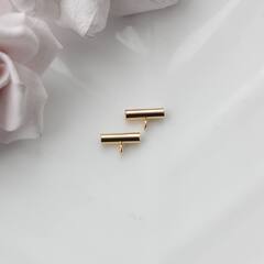 Трубочка с петелькой, спейсер, 10*3 мм, позолота, П613