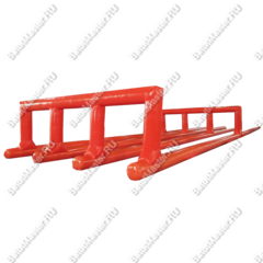 Водная горка без надувного дна, на подкачке ТУРБО "Три полосы", 120*7*2,5 м