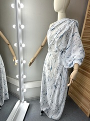 Вискоза с нейлоном, крэш вуаль, Голубые лилии