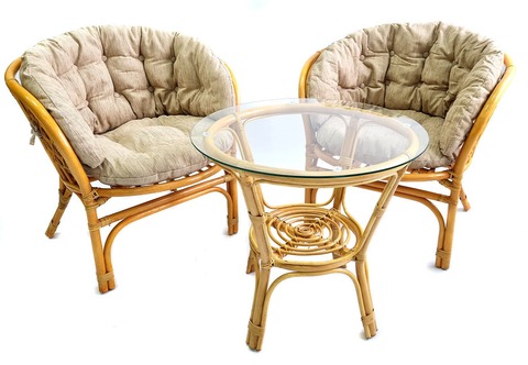 Комплект кофейный из натурального ротанга Багама - Медовый