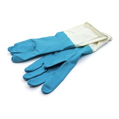 Перчатки латексные хозяйственные двухцветные, размер 