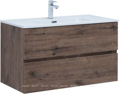 Aquanet 335688 Тумба с раковиной Алвита new 90 цв.дуб веллингтон табак (335688) фото