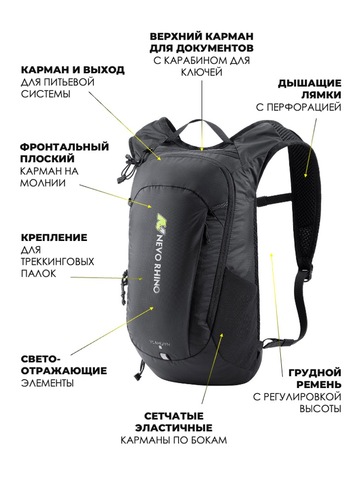 Картинка рюкзак беговой Nevo Rhino 9308 Black - 3