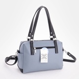 Сумка Саломея 1105 гладкий серо-голубой + черный