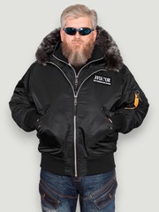 Куртка укороченная AVIATOR HD (черный/корица - black/cinnamon)