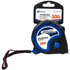 Рулетка КОБАЛЬТ Оптима 10м x 25мм двухкомпонентный корпус (тройной стопор, магн. крючок, м (646-768)