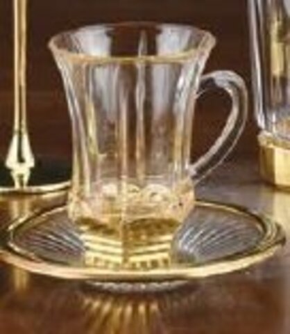 Чайная пара 6 шт 21см Cre Art Macassar Tea Pair золотая