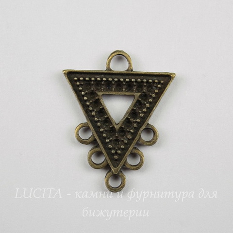 Коннектор "Треугольник" (1-5) 25х19 мм  (цвет - античная бронза)