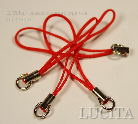 Шнур для мобильного телефона,  цвет - красный  , 45 мм, 5 штук ()