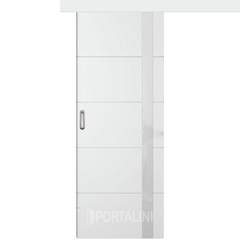 Купить Межкомнатная одностворчатая дверь купе эмаль VFD Trivia Polar белая остеклённая