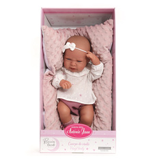 Munecas Antonio Juan Кукла младенец Лайа в розовом, 42 см, винил (50157)