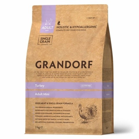 Grandorf сухой корм для собак мелких пород, с индейкой, 3 кг