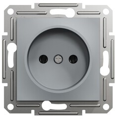 РОЗЕТКА С/У 1-ГНЕЗДО Б/З СТАЛЬ ASFORA /SCHNEIDER/