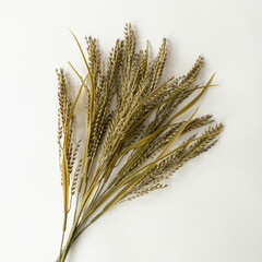 Колосья пшеницы, искусственная зелень, цвет натуральный бежевый, ветка 64 см, набор 2 ветки.