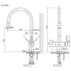 Sancos Lucia SC4004GG Смеситель для кухни с гибким изливом и возможностью подключения фильтра для воды, цвет вороненая сталь