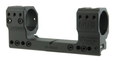 Тактический кронштейн SPUHR D34мм на Picatinny, H38мм, наклон 6MIL/20.6MOA (SP-4603B) для прицелов BEAST