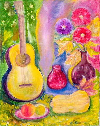 Натюрморт с гитарой , р-р 50*40