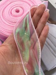 Лента капроновая органза розовая хамелеон