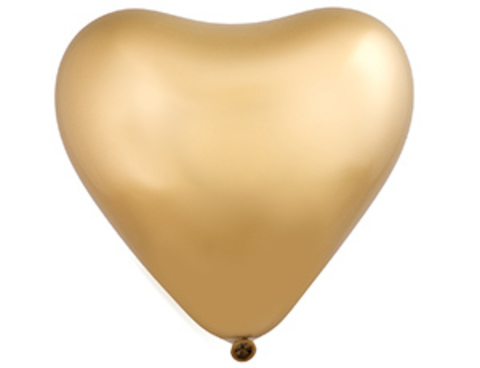 Воздушный шар сердце Хром золото