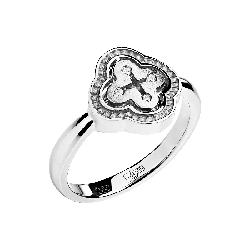 Кольцо с бриллиантом  из белого золота JA-K-1К628747