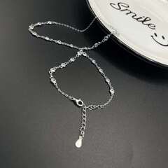 17278- Слейв-браслет дорожка из серебра с цирконами в стиле APM MONACO