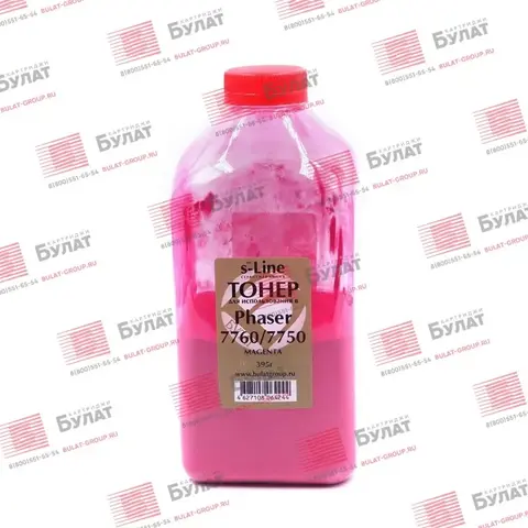 Тонер с девелопером БУЛАТ s-Line Phaser 7760 для Xerox Phaser 7760, Phaser 7750 (Пурпурный, банка 395 г)