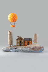 Морская композиция из дрифтвуда с воздушным шаром, 18х20 см, Россия