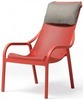 Кресло Net Lounge коралловое с серой подушкой