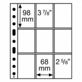 358077 SH312-3/3C Лист формата GRANDE (А4) на 9-ячеек (98х68 мм) для игральных карт, прозрачный из Полипропилена