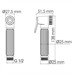WasserKRAFT  A139 Гигиеническая лейка с фиксатором фото